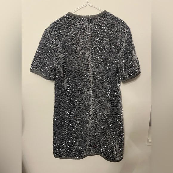 Saint Laurent 2021 Gray silver sparkly Sequin Top - Picture 4 of 6